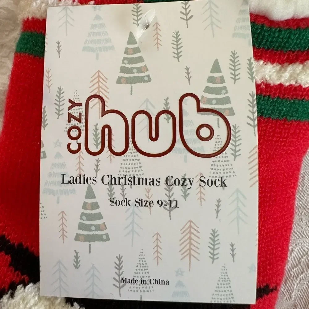 Slipper Socks Cozy Hub Christmas Collection Holiday Snowman Women’s Size 9-11